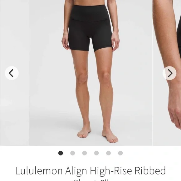 NWOT LULULEMON ALIGH HIGH RISE RIBBED BIKER SHORTS - Picture 2 of 5